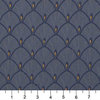 Blue And Gold Fan Jacquard Woven Upholstery Fabric By The Yard