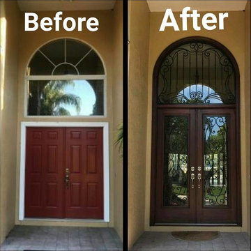 Versailles Iron Doors & Transom