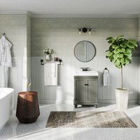 Dawson Bathroom Vanity, Single Sink, 24", Pewter Green, Freestanding