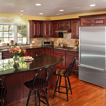 Cordovan Cherry and Deep Blue Granite Makeover