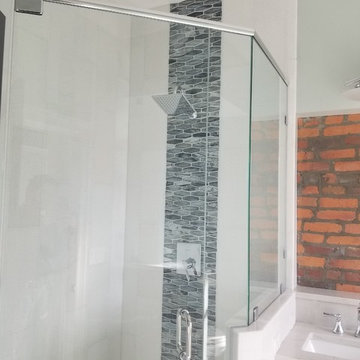 Carrara marble shower