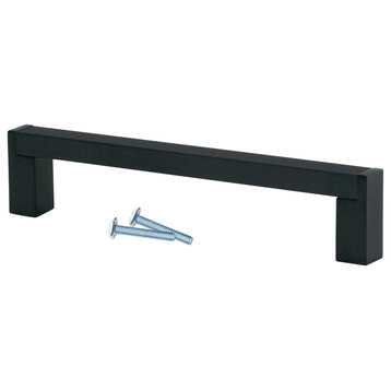 25 Pack Modern Industrial Bar 5-1/32" Centers Flat Black Cabinet Pull Handle