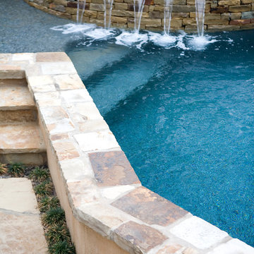 Rectilinear Pool with Elevated Spa