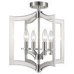 Z-Lite - Z-Lite 6008SFC-BN Zander - Four Light Semi-Flush Mount - Tall candles set upon crystal candle plates are frZander Four Light Se Brushed Nickel *UL Approved: YES Energy Star Qualified: n/a ADA Certified: n/a  *Number of Lights: Lamp: 4-*Wattage:60w Candelabra bulb(s) *Bulb Included:No *Bulb Type:Candelabra *Finish Type:Brushed Nickel