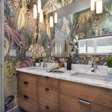 Nature-Inspired Eclectic Bathroom in West Orange, NJ.