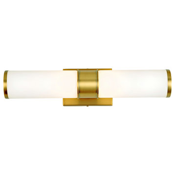 Fairview 2 Light Led Vanity Light, Satin Brass