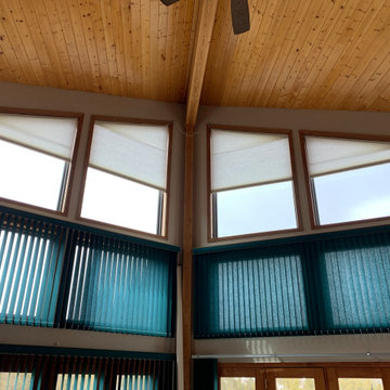 Motorized Angled Honeycomb Shades in Breckenridge Colorado