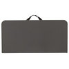 34" Square Bi-Fold Dark Gray Plastic Folding Table With Carrying Handle