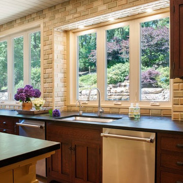 Arts & Crafts Kitchen with Craftsman Door Style