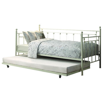Homelegance Lorena Metal Daybed With Trundle, White