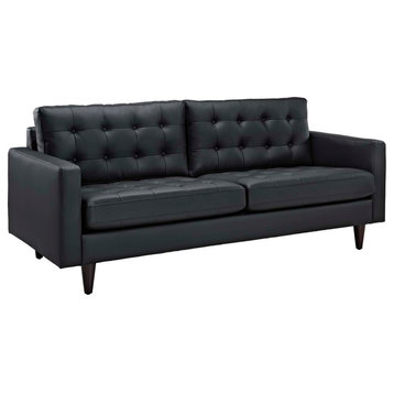 Modway Empress Bonded Leather Sofa Black