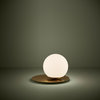 Arenales, 1 Light Table Lamp, Brushed Brass Finish, White Opal Glass Shade