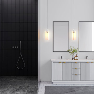 Statement Double-Sink Vanity in a Modern Master Bath