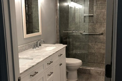 Inspiration for a transitional bathroom remodel in Other