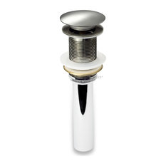 1-5/8" Push Pop-Up Drain Stopper No Overflow for Sink, Brushed Nickel