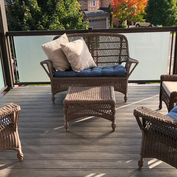 Aluminum and Etched Glass Balcony Railings - 134