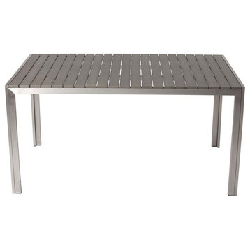 Benzara BM172064 Anodized Aluminum Dining table, Gray