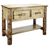 Montana Woodworks Glacier Country Wood Console Table with 2 Drawers in Brown
