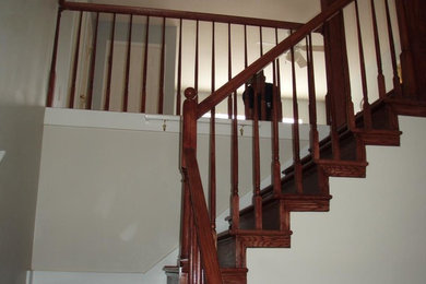 Renovate carpeted stairs to oak