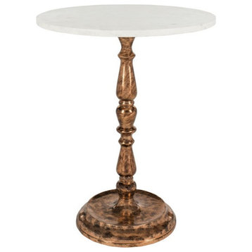 Iesha Marble Top Accent Table Antique Copper/Marble