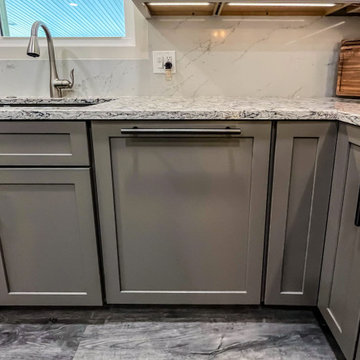 Gray and Cream Kitchen with Cambria Bellingham quartz countertops