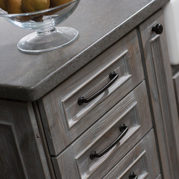 Weathered Wood Kitchen Island