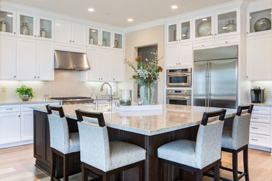 Photo of a large transitional kitchen in Orange County.