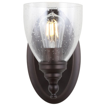 Marais Metal/Glass LED Vanity Light, Oil Rubbed Bronze, Width: 5.50"