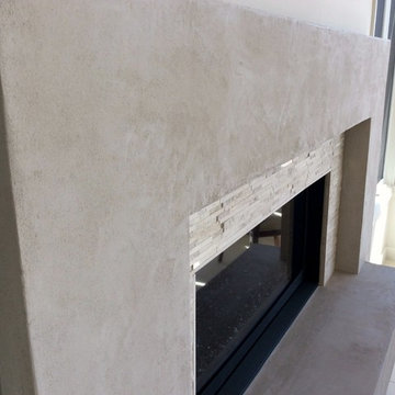 American Clay Plaster Contemporary Fireplace surround
