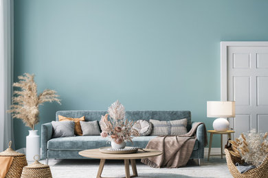 Minimalist family room photo in Other
