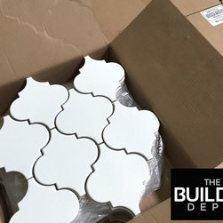 Flat Matte Finish White Arabesque Mesh Mosaic Tile - Wall And Floor Tile