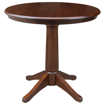 Round Top Pedestal Table, Espresso, 36"ch Round