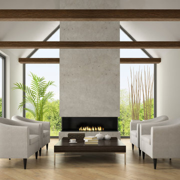 Living Rooms with Faux Wood Beams