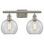 Innovations Lighting - Athens 2-Light LED Bath Fixture, Brushed Satin Nickel, Glass: Clear - A truly dynamic fixture, the Ballston fits seamlessly amidst most decor styles. Its sleek design and vast offering of finishes and shade options makes the Ballston an easy choice for all homes.