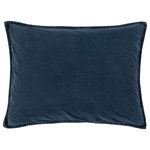 Paseo Road by Hiend Accents - Stonewashed Cotton Canvas Pillow Sham, 21"x27", Denim, 1 Piece - Add a vintage, lived-in charm to your bedroom with this pillow sham, featuring an oversized box stitch design and stonewashed texture. We started with a durable all-cotton canvas and stonewashed it to add "years" to its life. Then, we garment-dyed it in a range of warm and cool tones to allow for different styling options. The result is a pillow sham that's as durable as it's soft and a perfect accent piece for the matching Stonewashed Cotton Canvas Coverlet.