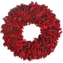 Wreaths And Garlands Christmas Red Fungi Pinecone Wreath