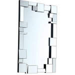 Meridian Furniture - Jade Mirror - Reflect your exquisite taste with this beautiful Jade mirror. This mirror from Meridian Furniture features a staggered geometric design around its frame that's composed of multiple squares and rectangles, lending it a modern aesthetic that catches the eye. The frame's surface is also mirrored, so the overall effect is nothing short of stunning. Hang it on a focal wall, or combine it with other items in the same collection for a cohesive look.
