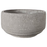 Urban Trends Collection - Round Low Cement Pot Washed Gray Finish - UTC pots are made of the finest cements which makes them tactile and attractive. They are primarily designed to accentuate your home, garden or virtually any space. Each pot is treated with a washed that gives them rigidity against climate change, or can simply provide the aesthetic touch you need to have a fascinating focal point!!