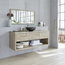 Rubberwood Wall-Mounted Bathroom Vanity Unit, 150 cm