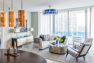 Living room - eclectic living room idea in Miami