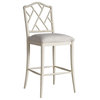 Universal Furniture Set of 2 Solid Wood Chippendale Bar Stool in Off White