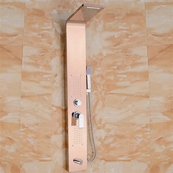 Juno Thermostatic Shower Panel Champagne Gold Finish - Shower Panels And Columns