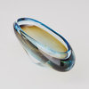 Turquoise Beige Long Art Glass Decorative Bowl