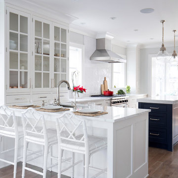 Classic White and Navy Blue in Larchmont