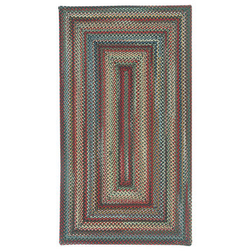 Portland Concentric Braided Rectangle Rug, Coal, 3'x5'