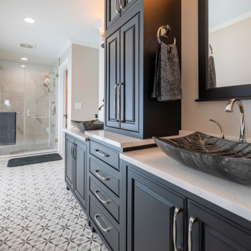 Eden Bath Master Bathroom with Stone Vessel Sinks