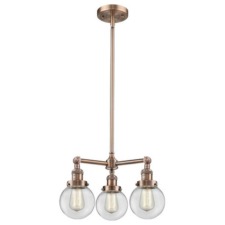 Innovations 3-LT Beacon 19" Chandelier - Antique Copper