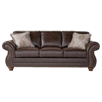 Cassis 2 Piece Sofa Set Upholstered, Brown Polished Fabric