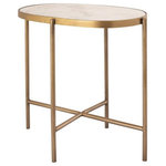 Elk Home - Elk Home S0805-7404 Harlowe, 20" Side Table - The Harlowe Side Table features an iron frame in aHarlowe 20 Inch Side Brass Antique/White *UL Approved: YES Energy Star Qualified: n/a ADA Certified: n/a  *Number of Lights:   *Bulb Included:No *Bulb Type:No *Finish Type:Brass Antique/White