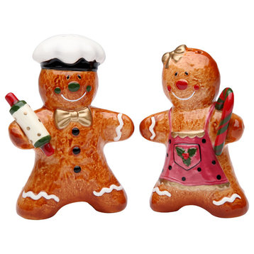 Gingerbread Salt and Pepper Shakers, Set of 2